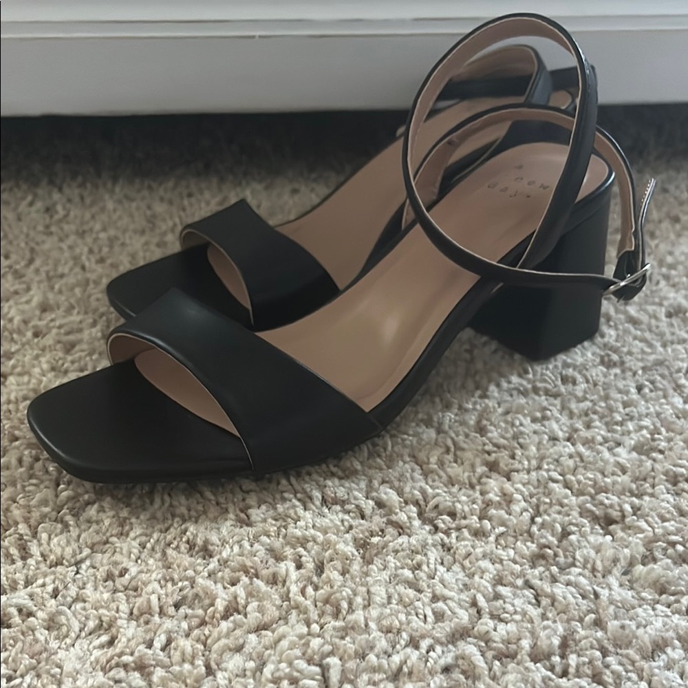 A New Day Black Block Heel Sandals